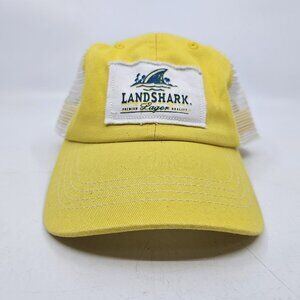 Landshark Lager Beer Trucker Hat Cap Embroidered Mesh Promo Yellow OSFA One Size